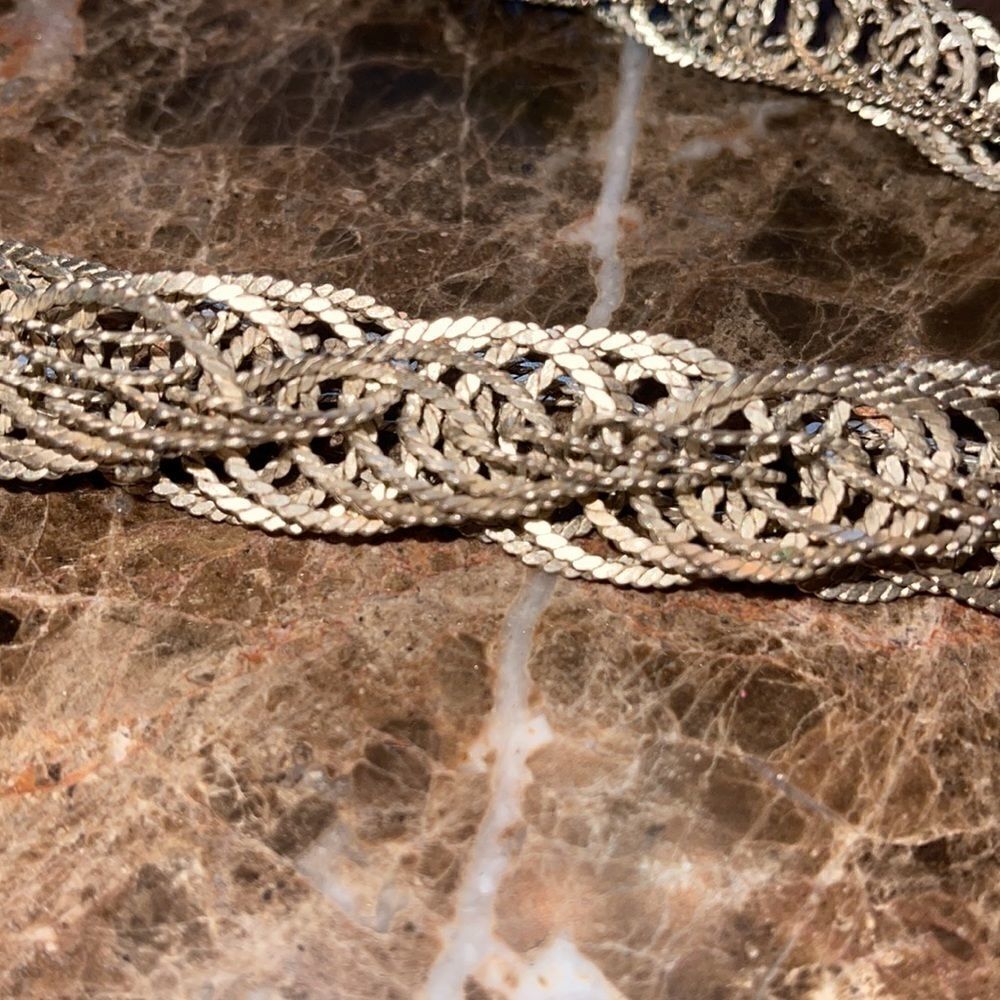 Silver tone multi- chain metal necklace - Picture 9 of 9